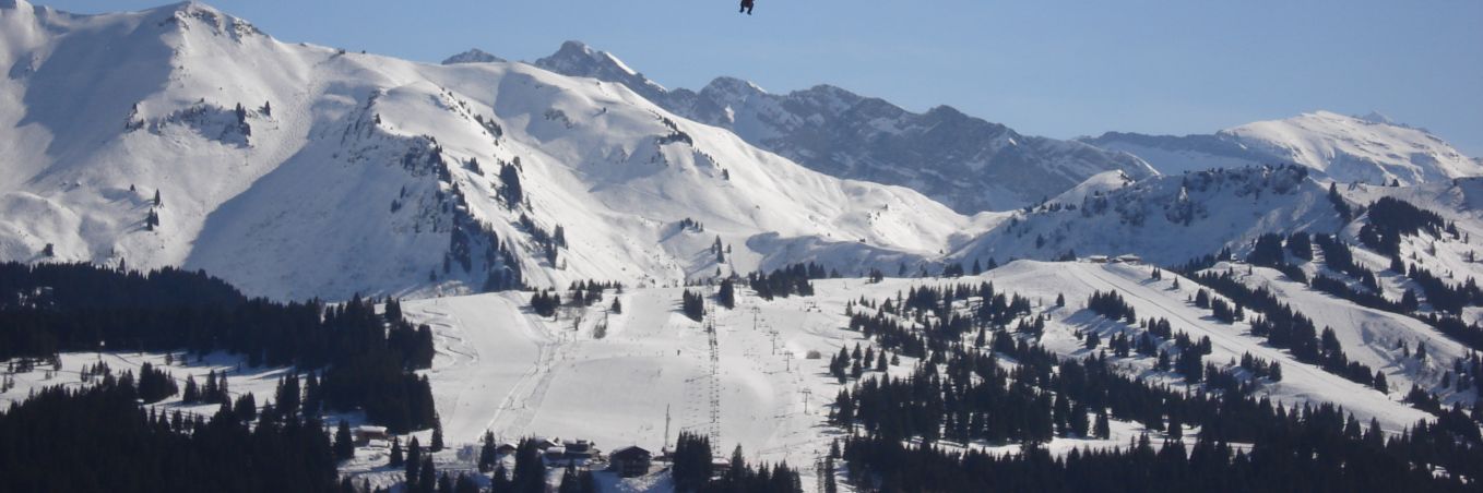 Paragliding in the skies above Les Gets