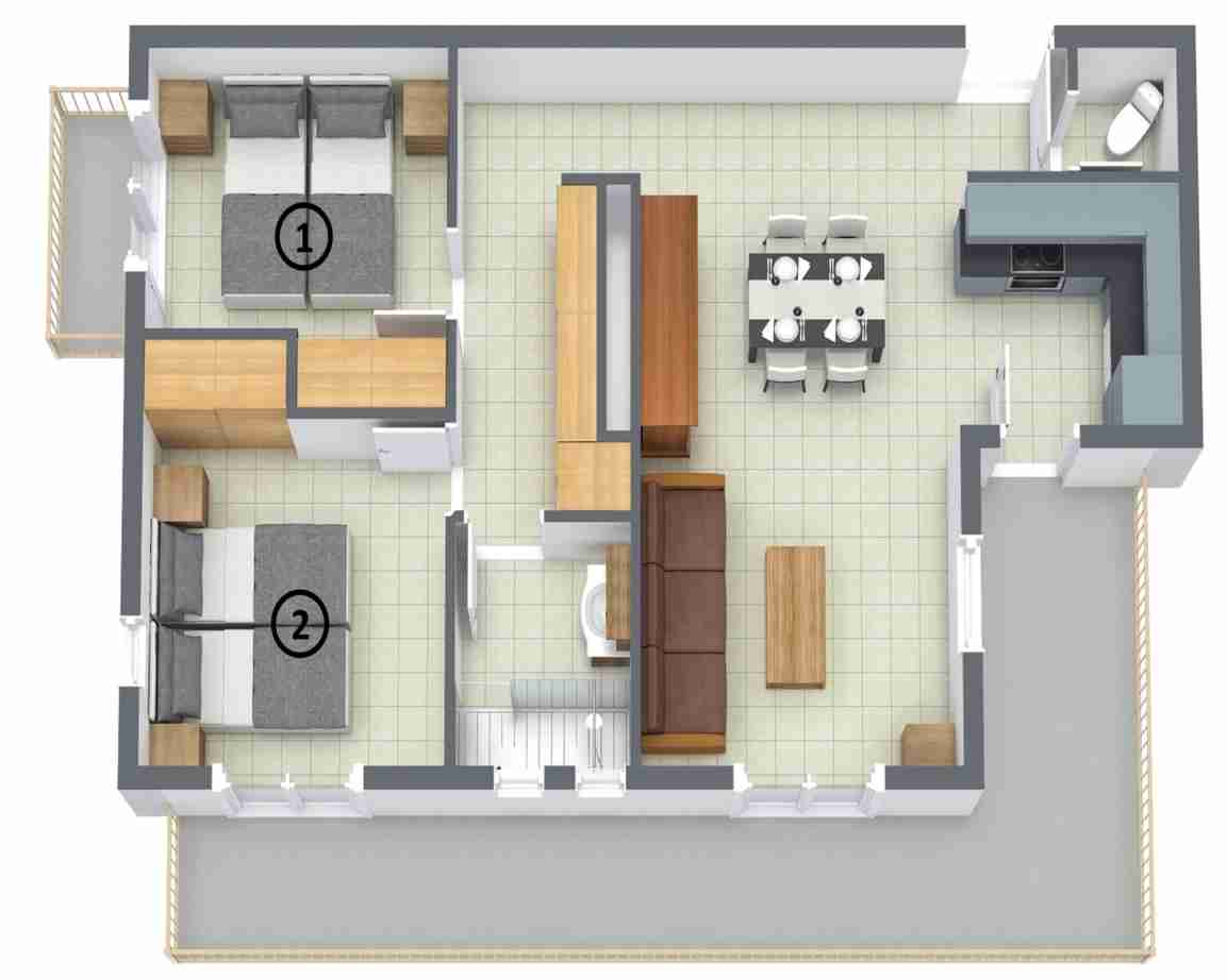 Floor plan of Apartment des Pistes in Les Gets