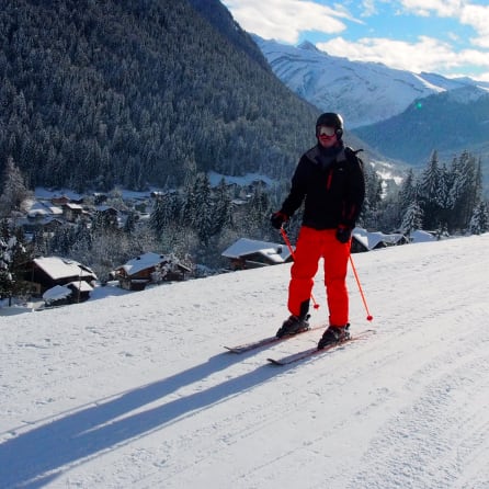 Beginner Skiing above Les Gets