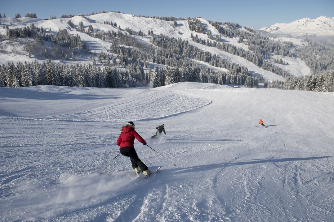 Les Gets village covered in snow