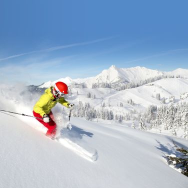 Skier on the slopes in Les Gets