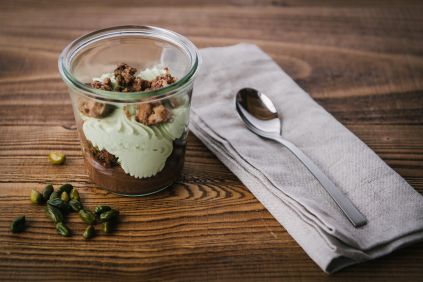 A tasty pistachio brownie dessert