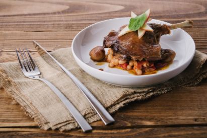 Confit roast duck, a favourite among returning guests to our chalets