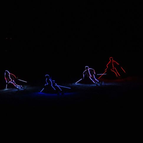 Les Gets village course aux flambeaux