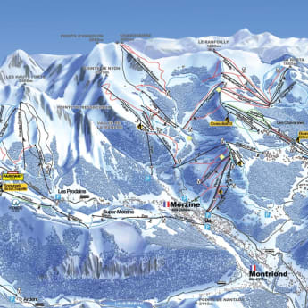 Piste map of Les Gets-Morzine ski area
