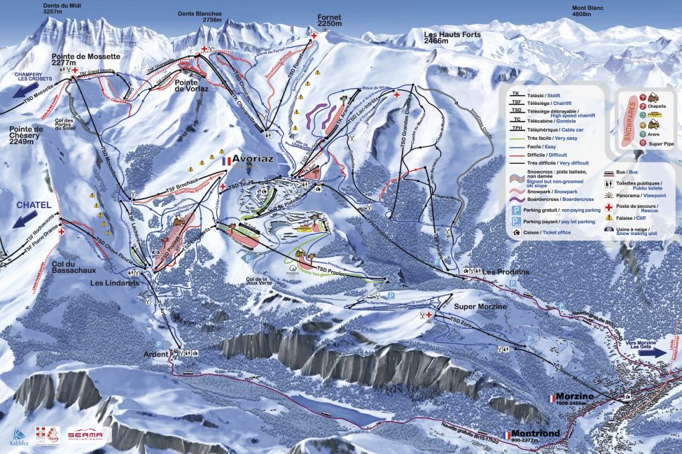 Plan des Pistes d'Avoriaz