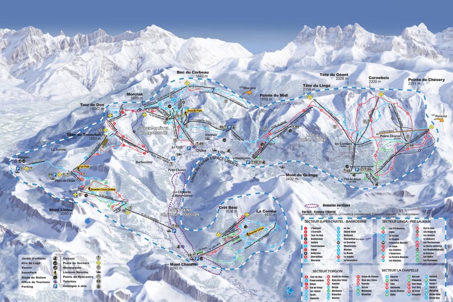 Plan des Pistes de Châtel