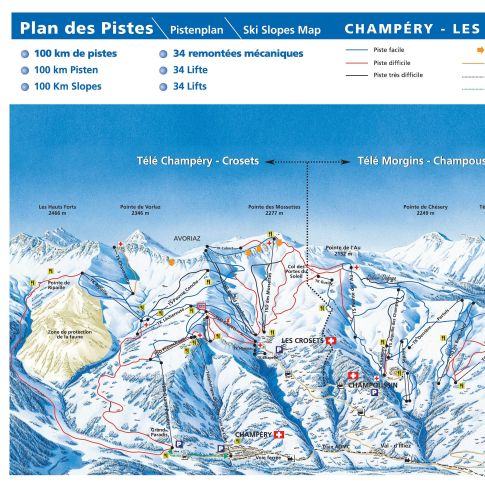 Les Crosets Piste Map