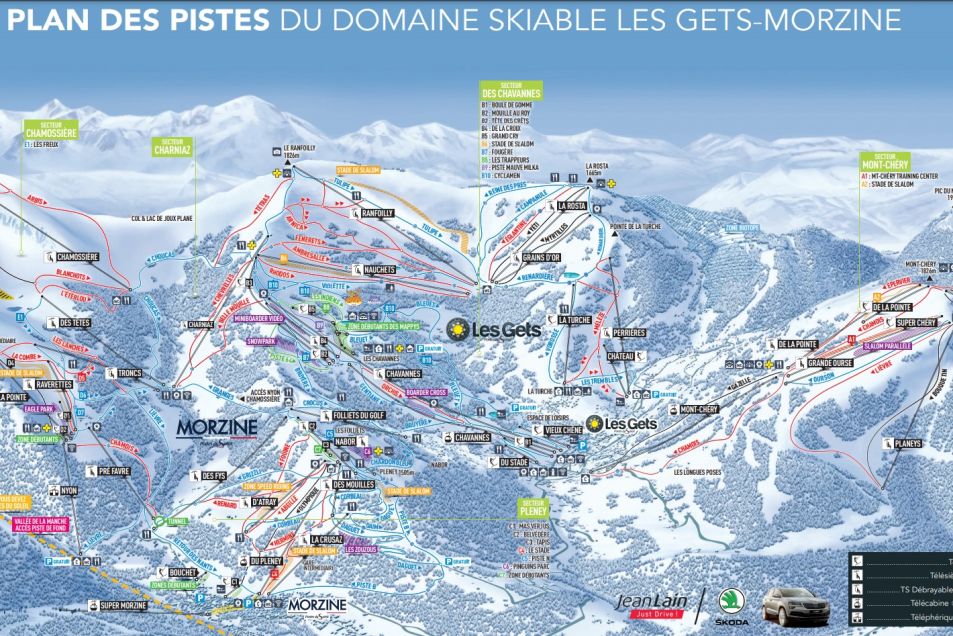 Plan des pistes des Gets - Morzine