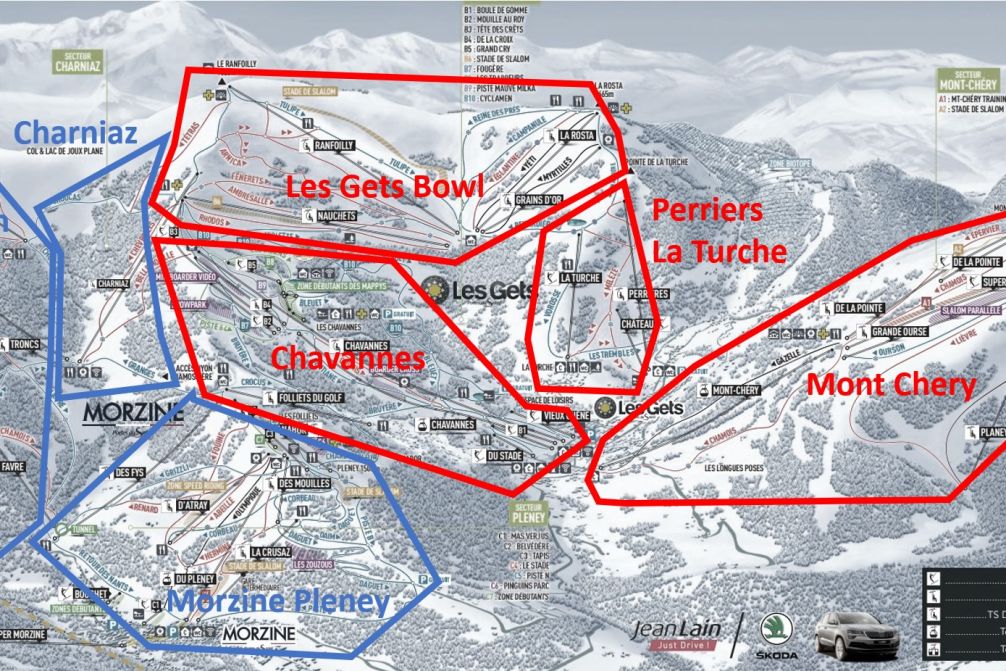 Les Gets local area piste map