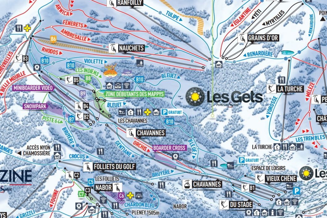 Les Gets Chavannes piste map