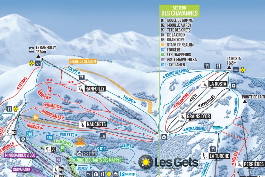 Les Gets Chavannes piste map