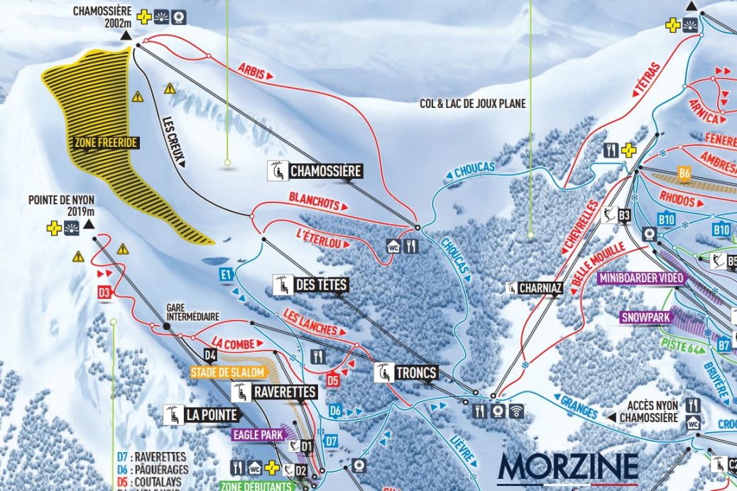 Les Gets Chavannes piste map