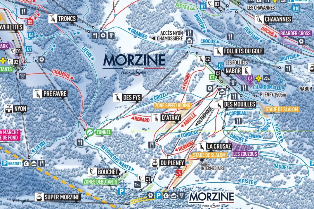Les Gets Chavannes piste map