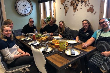 Enjoying a meal together