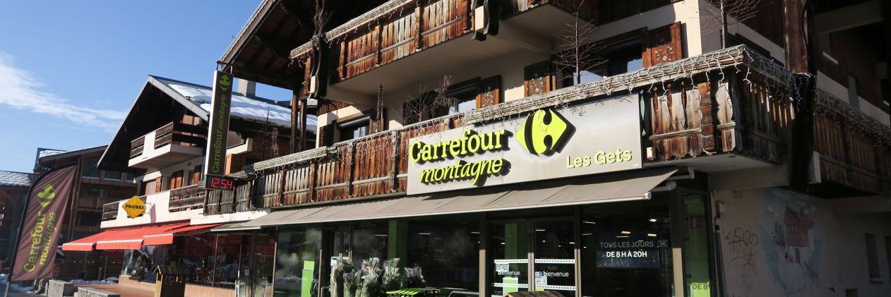 Les Gets Shops such as Carrefoure, great for shopping