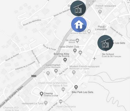 map of chalet negritelles in Les Gets